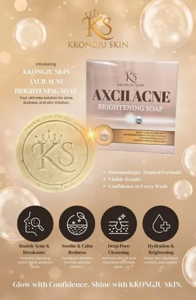 Kkongju Skin ACXII Acne & Brightening Soap Kkongju Skin ACXII Acne & Brightening Soap — A cleansing bar with salicylic acid, made for breakout-prone skin and uneve