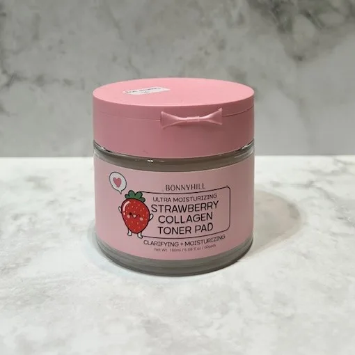 Bonnyhill Strawberry Collagen Heartleaf Toner Pads, 60 pads
