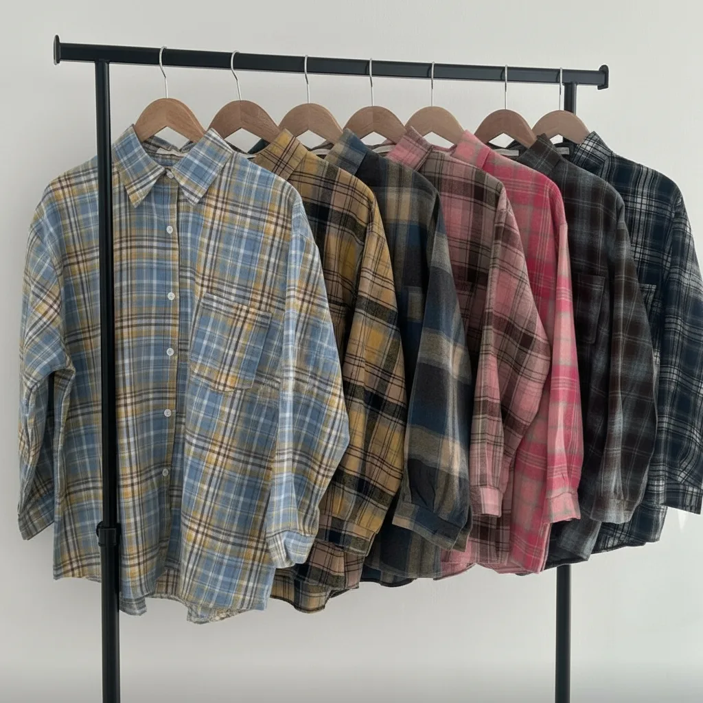Oversized Brushed Flannel Shirt Oversized Brushed Flannel Shirt — A soft brushed flannel in oversized plaid, with button cuffs and a chest pocket. Chest