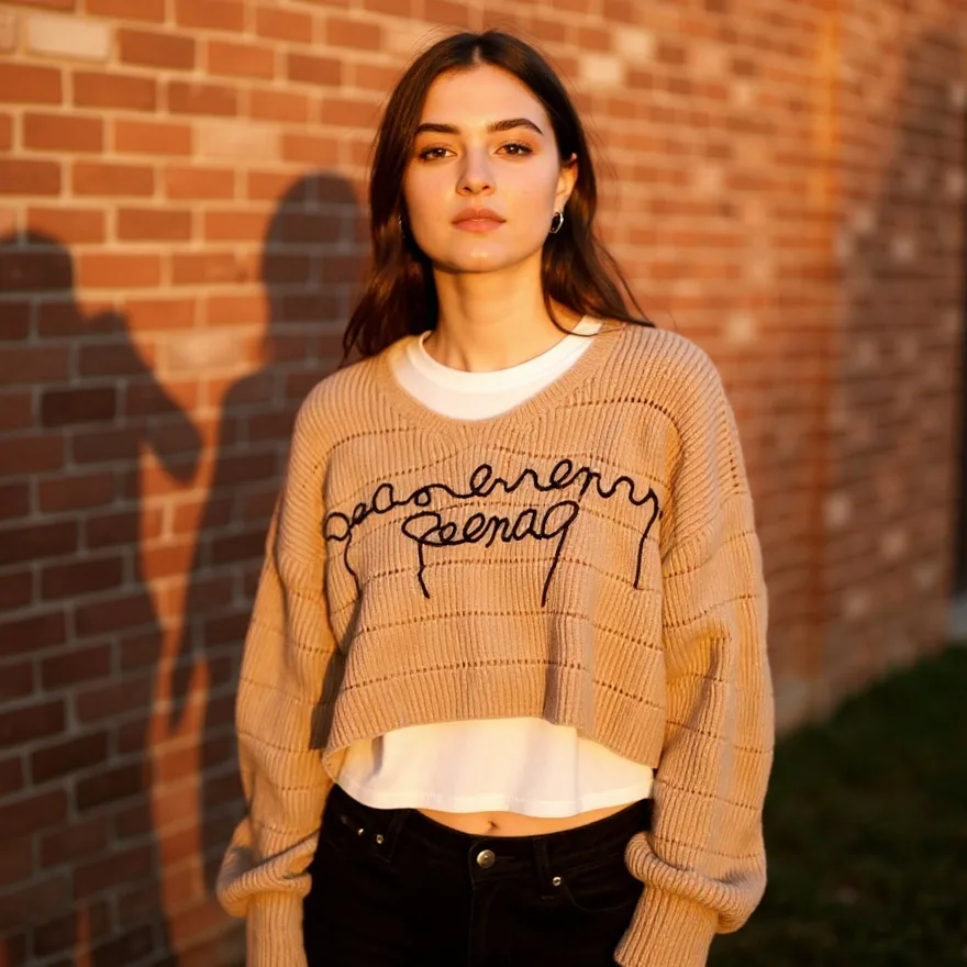 Layered Crop Knit Sweater