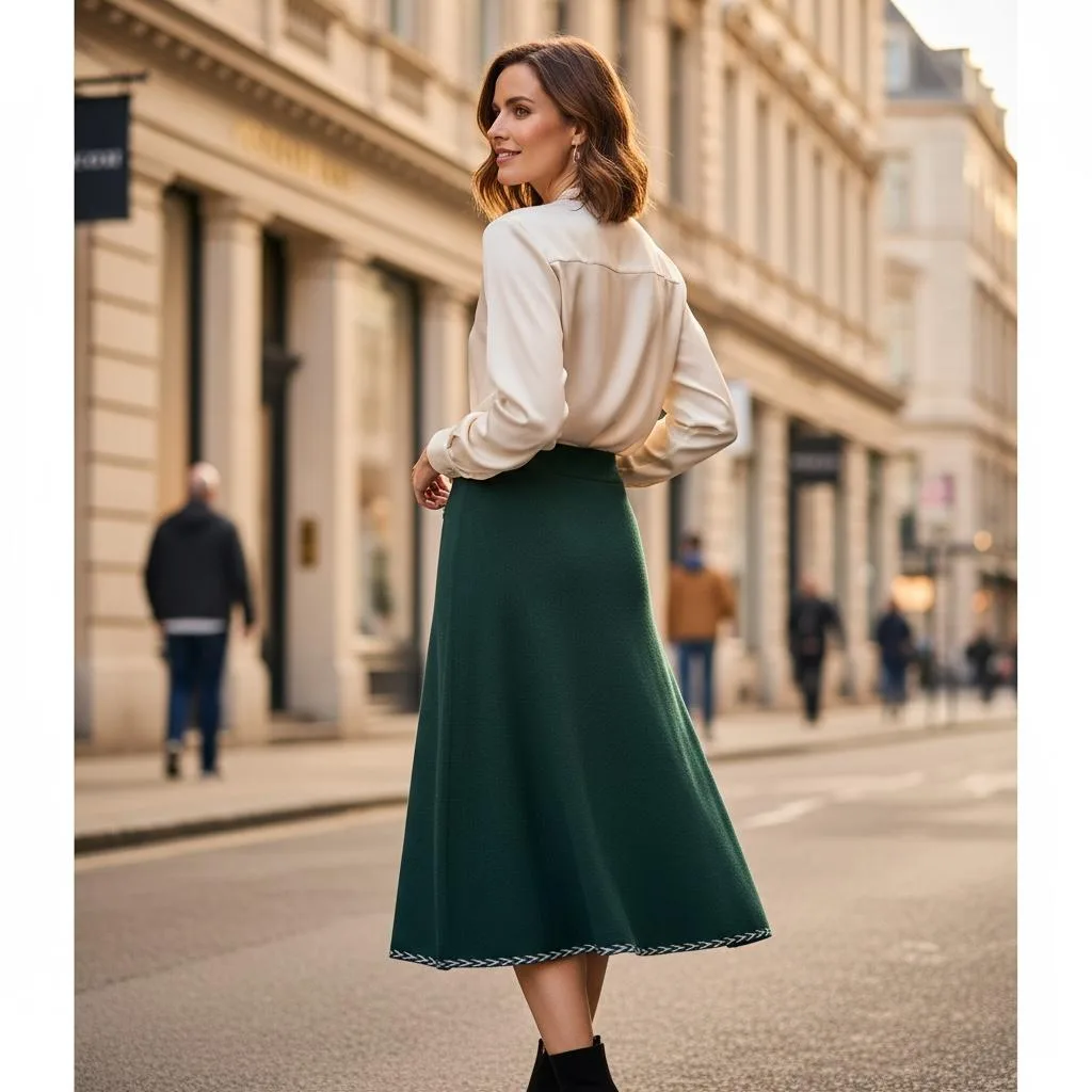 Midnight Ribbed Knit Midi Skirt Midnight Ribbed Knit Midi Skirt — A heavy-gauge ribbed knit midi in ink black. Elastic waist to 34 inches, length 31 inc