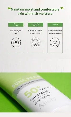 ANELY Calming Water Sun Cream SPF50+ PA++++ — A soothing SPF50+ PA++++ water-type sunscreen for sensitive and acne-prone