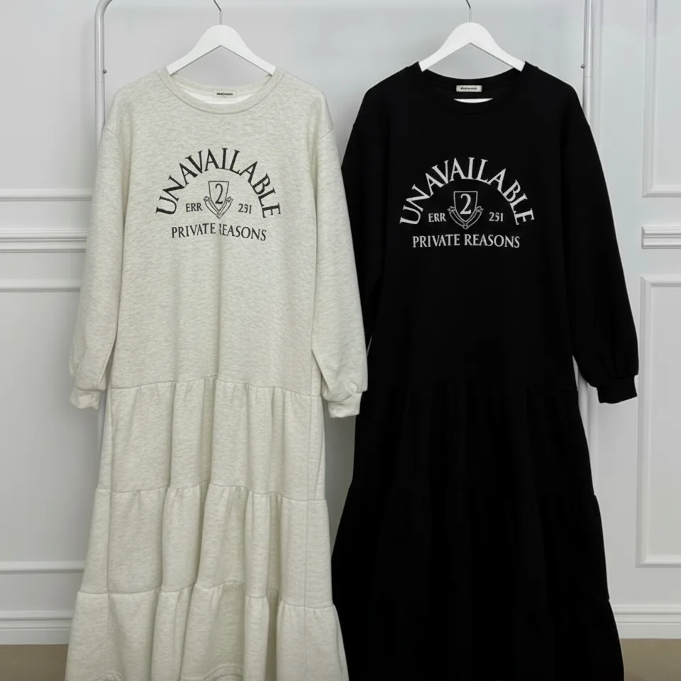 "Unavailable" Tiered Sweatshirt Dress