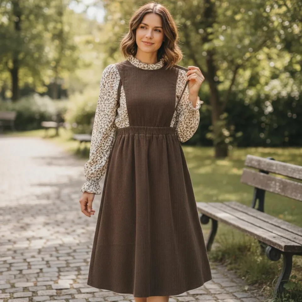 Corduroy Pinafore Dress
